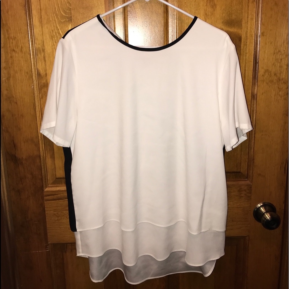 Light weight Layered white/blue DKNY blouse